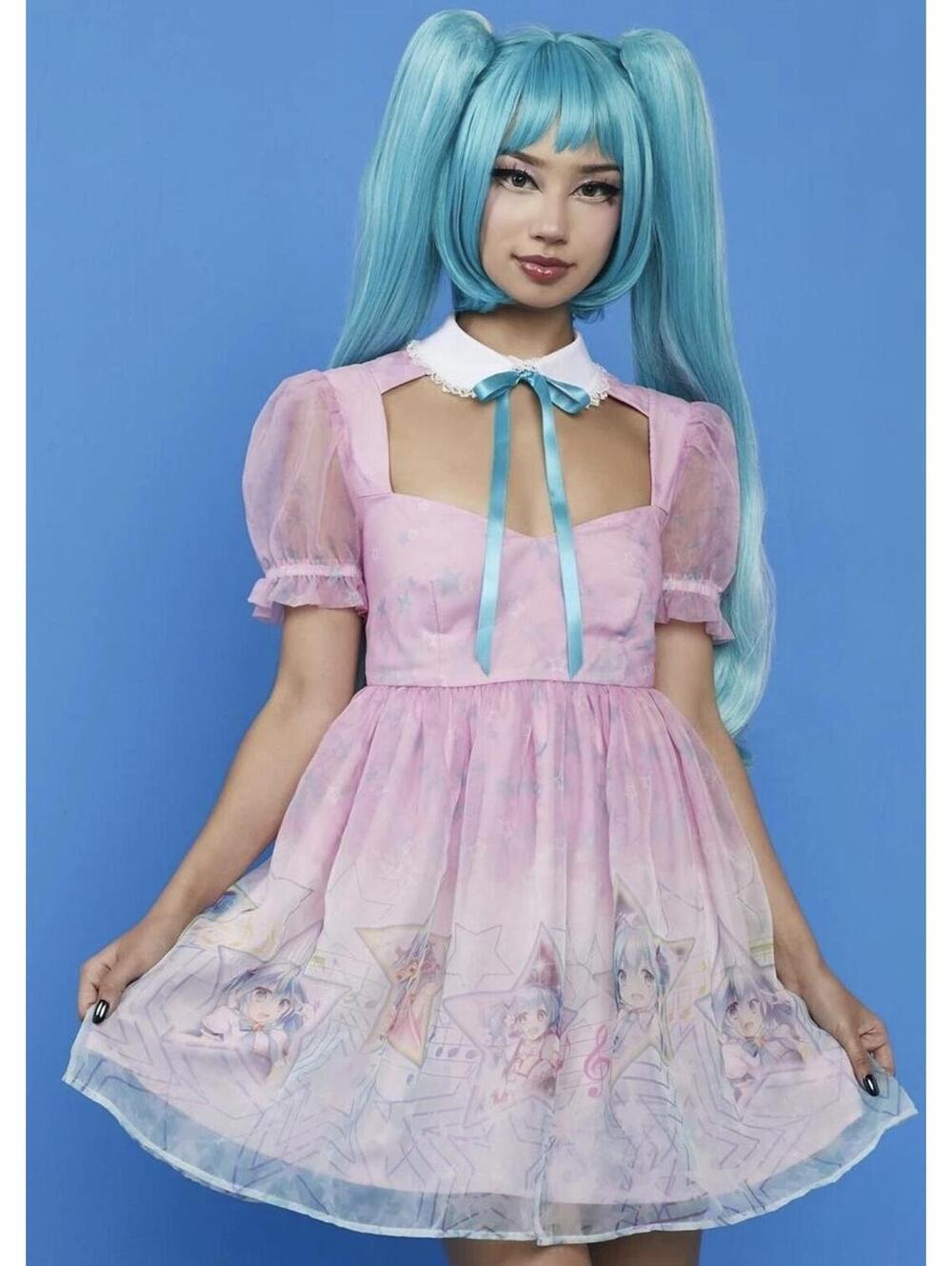 Dolls Kill Hatsune Miku “Sound Wave Sweetie” Dress S - Anime Streetwear Jojifuku